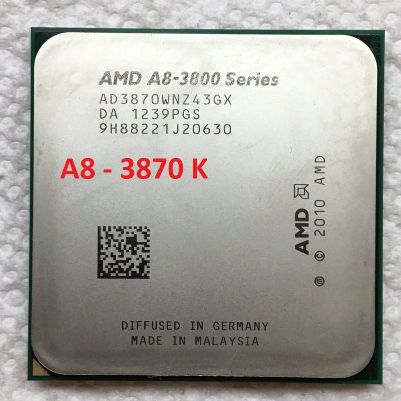 

Процессор AMD sFM1 ATHLON A8-3870 K ( A8-3800 ) - 4 ЯДРА ( 4 по 3.0 Ghz каждое) AD3870WNZ43GX FM1 с ГАРАНТИЕЙ