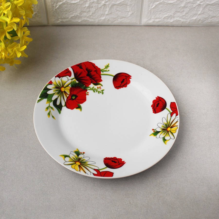 

Тарелка с маками персональная HLS "Мак и Ромашка" 19 см (4354), Белый