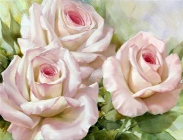 

Алмазная вышивка. Картина на подрамнике "Нежные розы" , размер 40х50