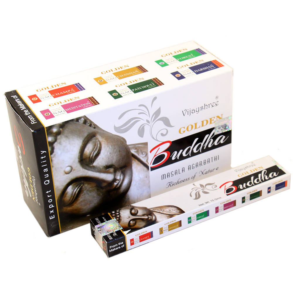 

Благовония Golden Buddha, Vijayshree, 15 грамм - аромат пачули, сандала и ладана