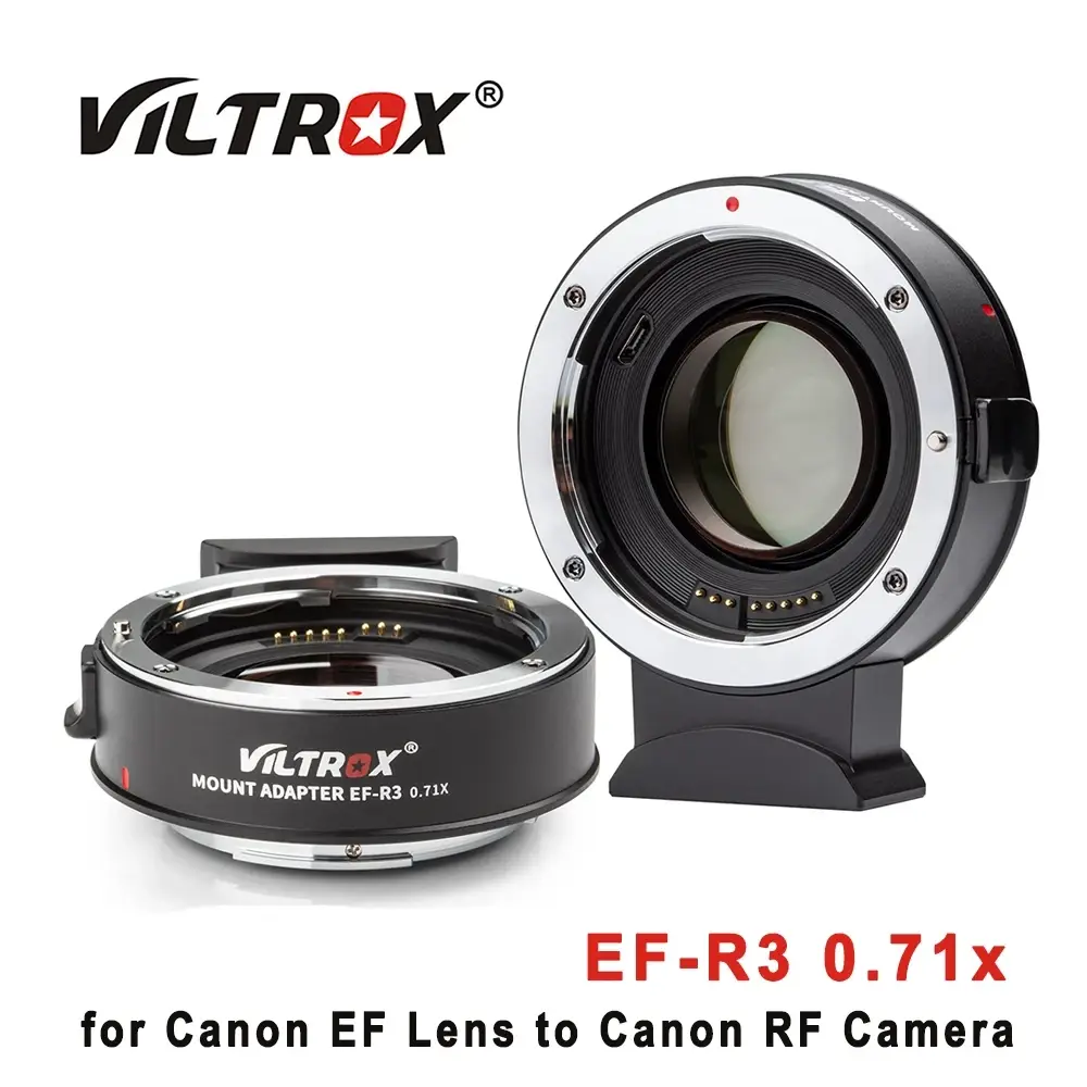 

Адаптер автофокусный Viltrox EF-R3 Speed Booster для Canon EF на байонет Canon RF (EOS R, C70, Red Komodo 6K)