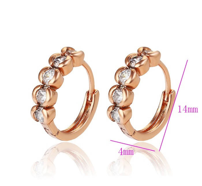 

Серьги Волнистая Дорожка, с камешками циркония, позолота Xuping, 14К