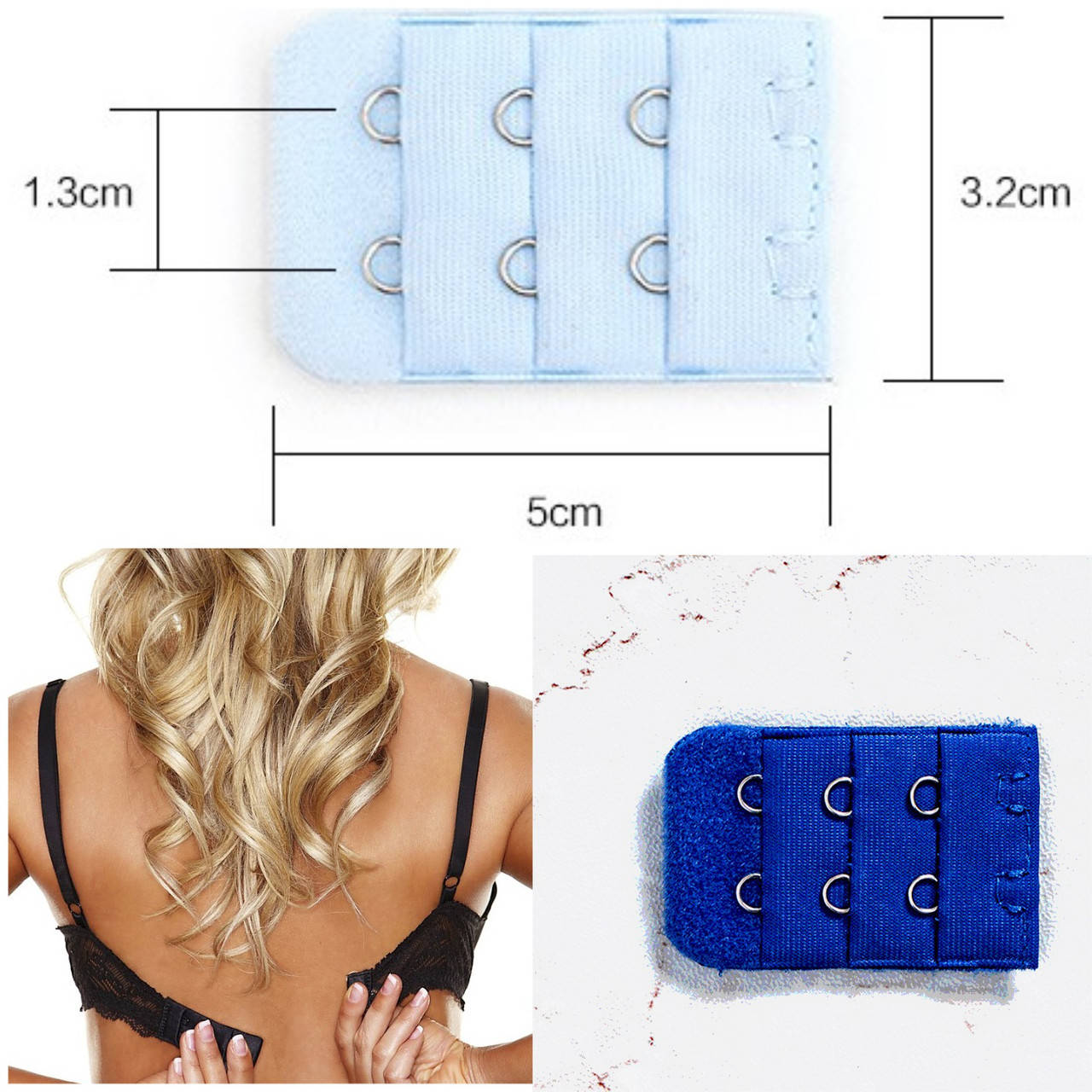 

Расширитель на 2 крючка для бюстгальтера, синий