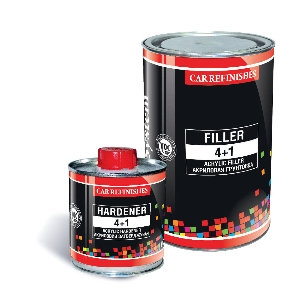 

Грунт акриловий 2K 4+1CS Filler 0,8л+0,2л ЧОРНИЙ СS System, Черный