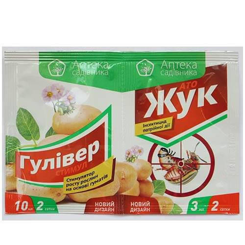 

Инсектицид АТО Жук 3 мл.+Гуливер Стимул, Аптека Садівника