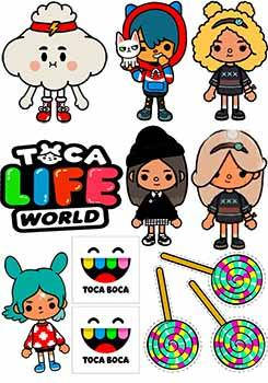 

Вафельная картинка Тока бока, Тока лайф (Toca Life) А4