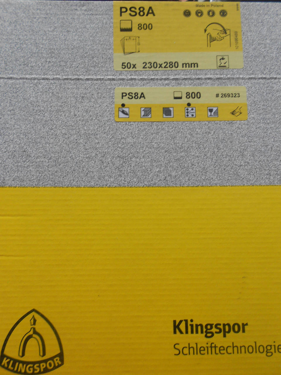 

Лист бумажный шлифовальный 230х280 мм Р 800 KLINGSPOR