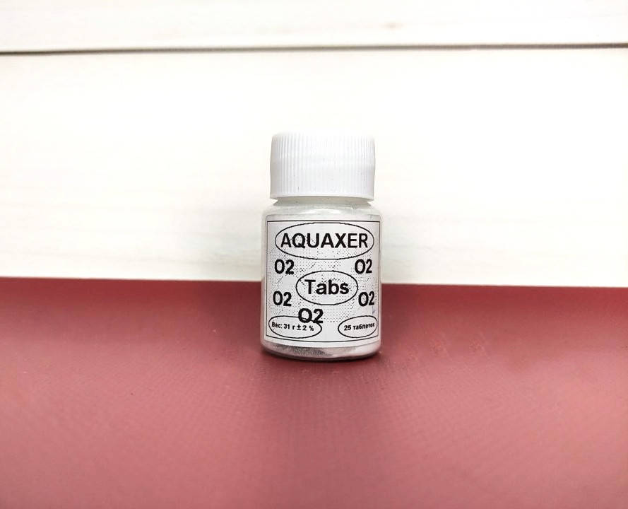 

Кислородные таблетки для аквариума и рыбалки, AQUAXER O2 Tabs, 25 шт.