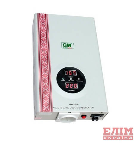 

Однофазный стабилизатор напряжения релейный GW-500 Элим Украина