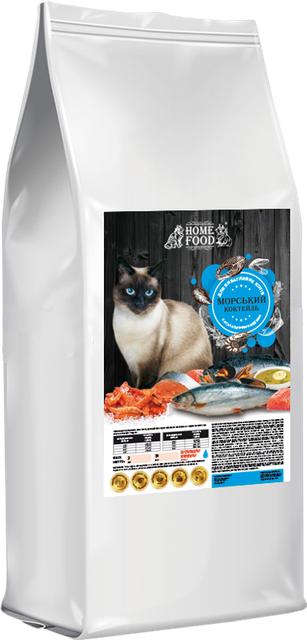 

Сухой корм Home Food для взрослых котов SENSITIVE МОРСКОЙ КОКТЕЙЛЬ 1,6кг