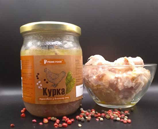 

Курица тушеная в собственном соку ТМ 'PRIME FOOD'