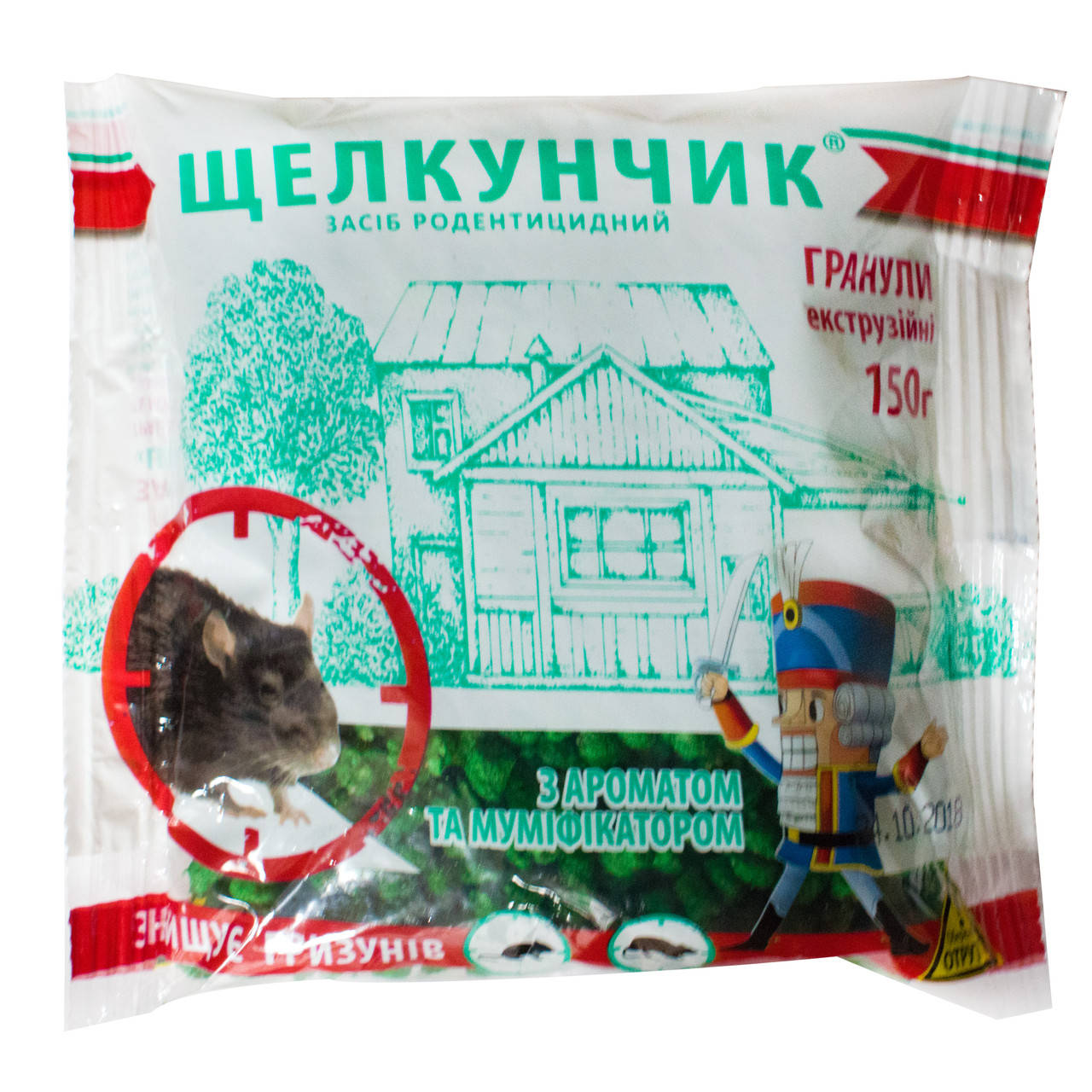 

Гранулы от крыс и мышей Щелкунчик с арахисовым привлекателем 150 г