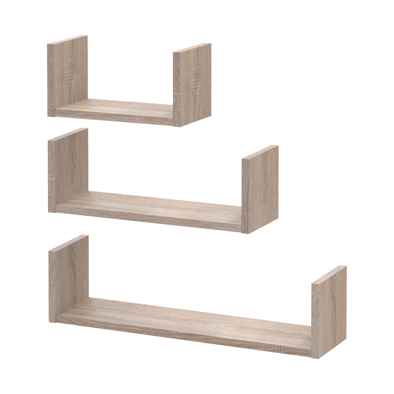 Комплект полиць Doros Філ Дуб Сонома 3 шт 30/45/60х15х15 (41516081) 5