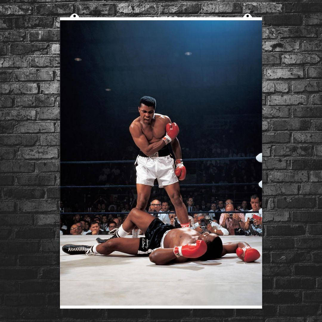 

Постер "Бой Мохаммеда Али и Сонни Листона". Muhammad Ali, Кассиус Клей, ретрофото. Размер 60x43см (A2).