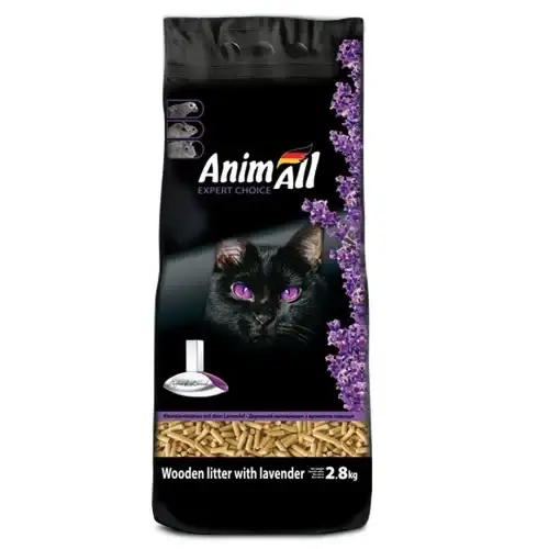 

Древесный наполнитель AnimAll с ароматом лаванды, для кошек, 2.8 кг