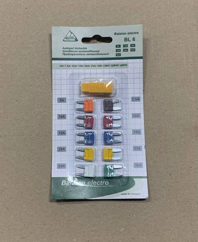 

Предохранитель евро Мини (комплект 10 шт.) с пинцетом (пр-во Balaton)