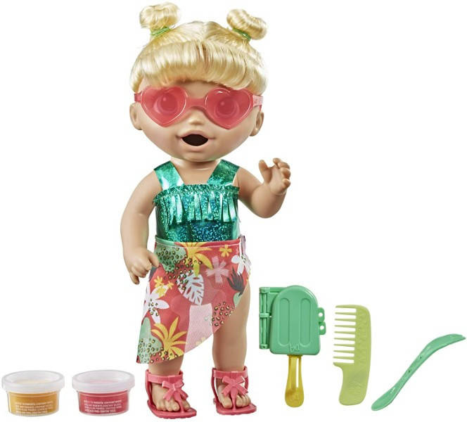 

Baby Alive Sunshine Snacks кукла пупс кушает и какает, можно купать 30см блондинка