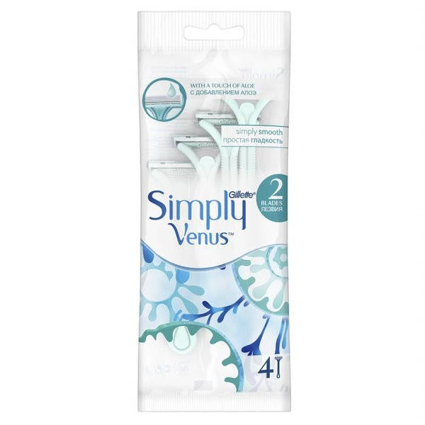 

GILLETTE SIMPLY VENUS 2 Одноразовые бритвы 4шт