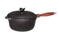 

Сотейник чугунный с деревянными ручками, крышкой, диаметр 200