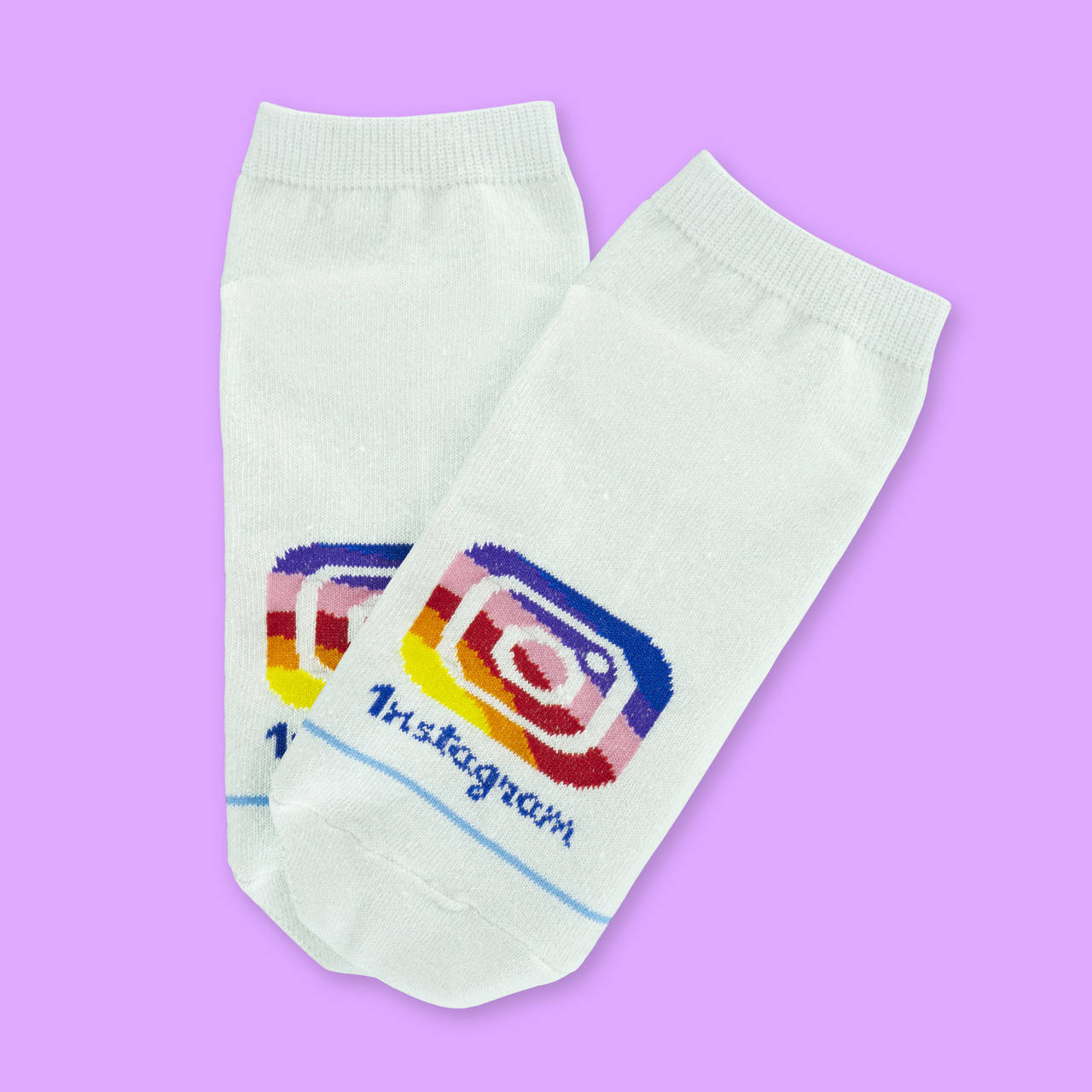 

Носки белые короткие с принтом "Instagram"