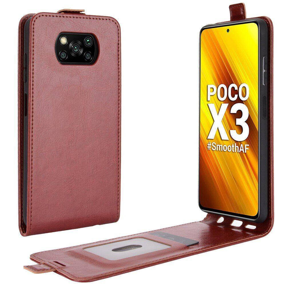 

Чехол IETP для Xiaomi Poco X3 / X3 Pro флип вертикальный кожа PU коричневый