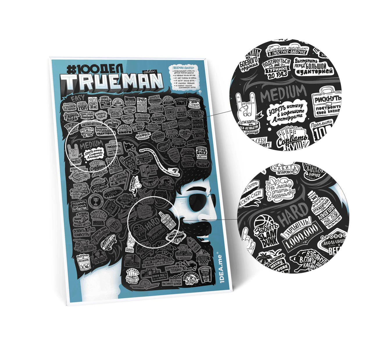 

Мотивационный скретч постер #100Дел True man edition