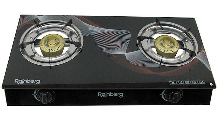 

Плита газовая Rainberg RB-818 на 2 конфорки турбо 2,2 кВт кухонная настольная бытовая газовая плита