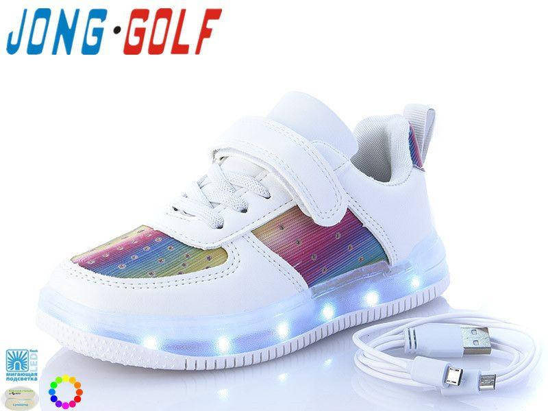 

Кроссовки детские с подсветкой подошвы JongGolf 10127 кабель Usb р-ры 27- 29