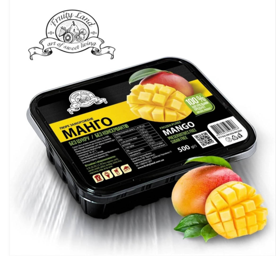 

Пюре манго FRUITY LAND замороженное без сахара 500г