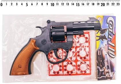 

Револьвер под пистоны 17*10см в комплекте: 9 пистонов на 8 выстрелов, пак. (132шт)
