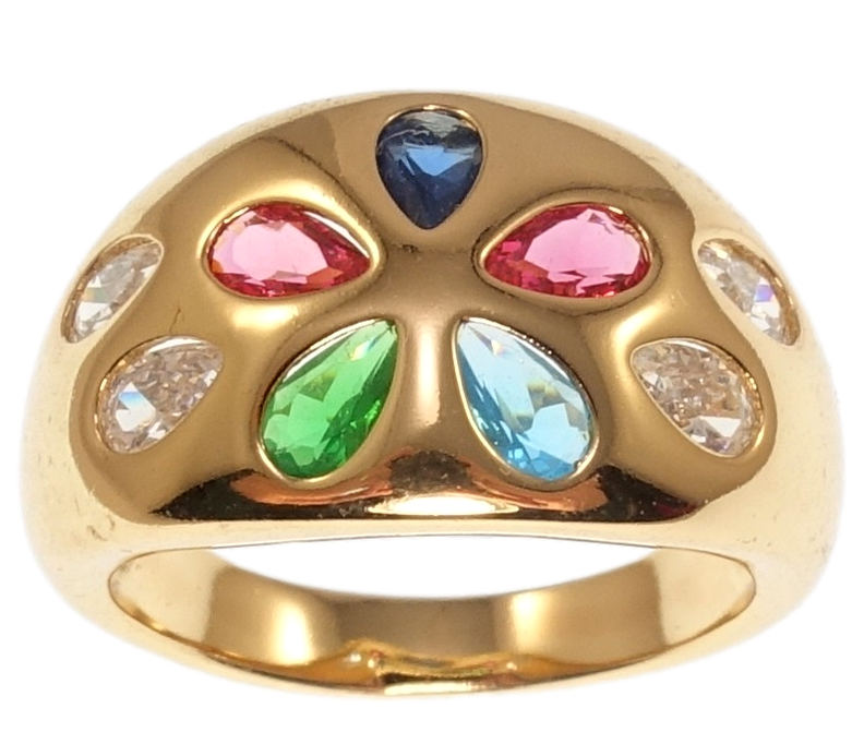 

Кольцо Xuping Позолота 18K "Вставки цветные фианиты" р.16.5