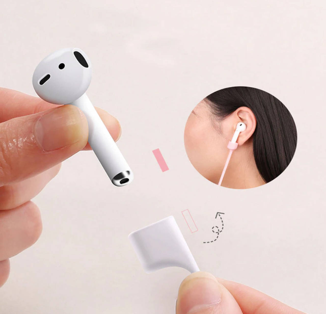 

Держатель, крепление, шнур для наушников TWS, AirPods, Huawei FreeBuds, Xiaomi Mi Airdots Pro и аналогов, Белый