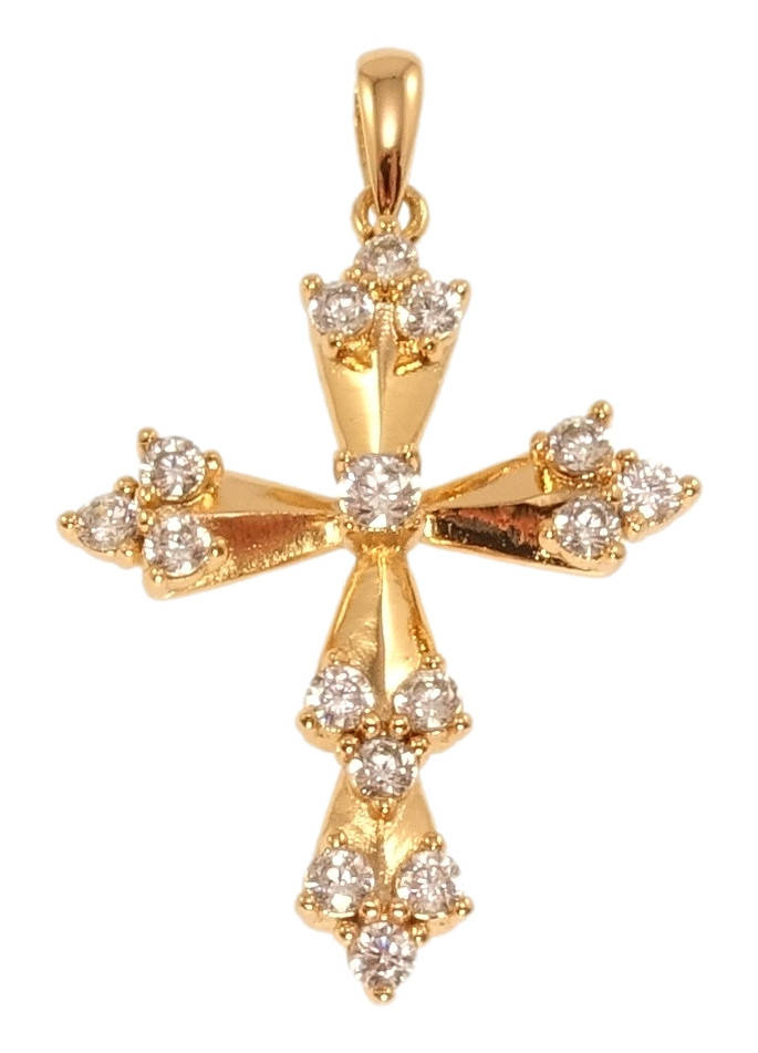 

Кулон Xuping Позолота 18K "Декоративный Крест с инкрустацией цирконием"