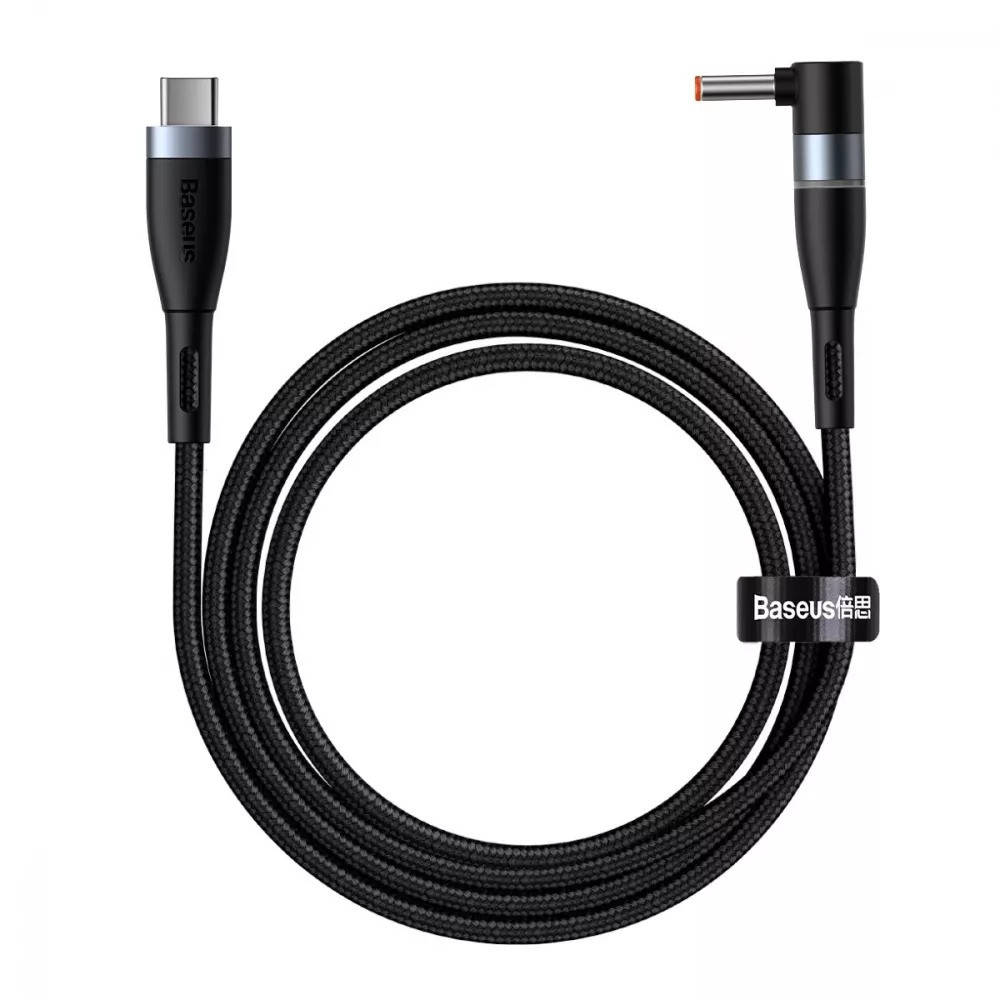 

Кабель для ноутбука Baseus CATXC-T01 Zinc Magnetic Lenovo Laptop Type-C to DC Round Port 4.0х1.7mm 100W 2m, Черный
