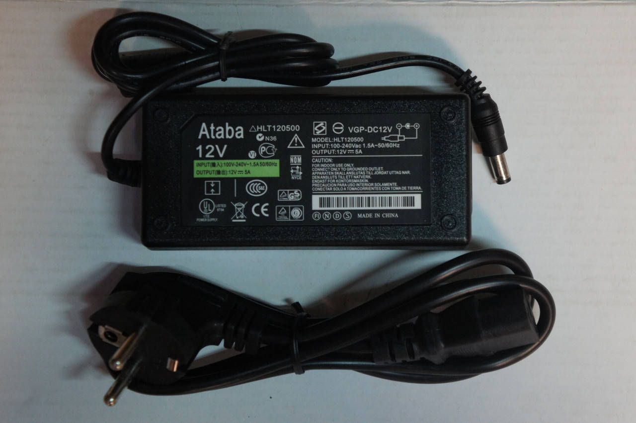 

Блок питания ATABA 12V 5A(5.5x2.1mm)