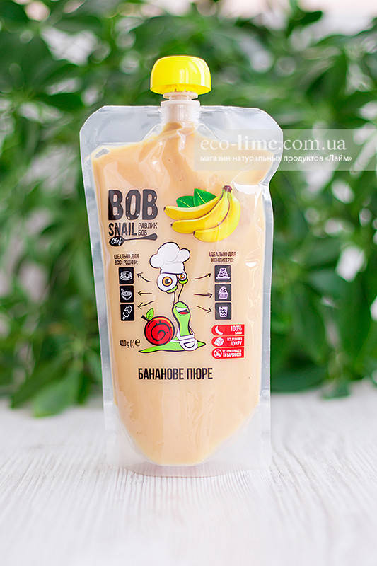 

Пюре фруктовое из БАНАНА без сахара Bob Snail, 400 г