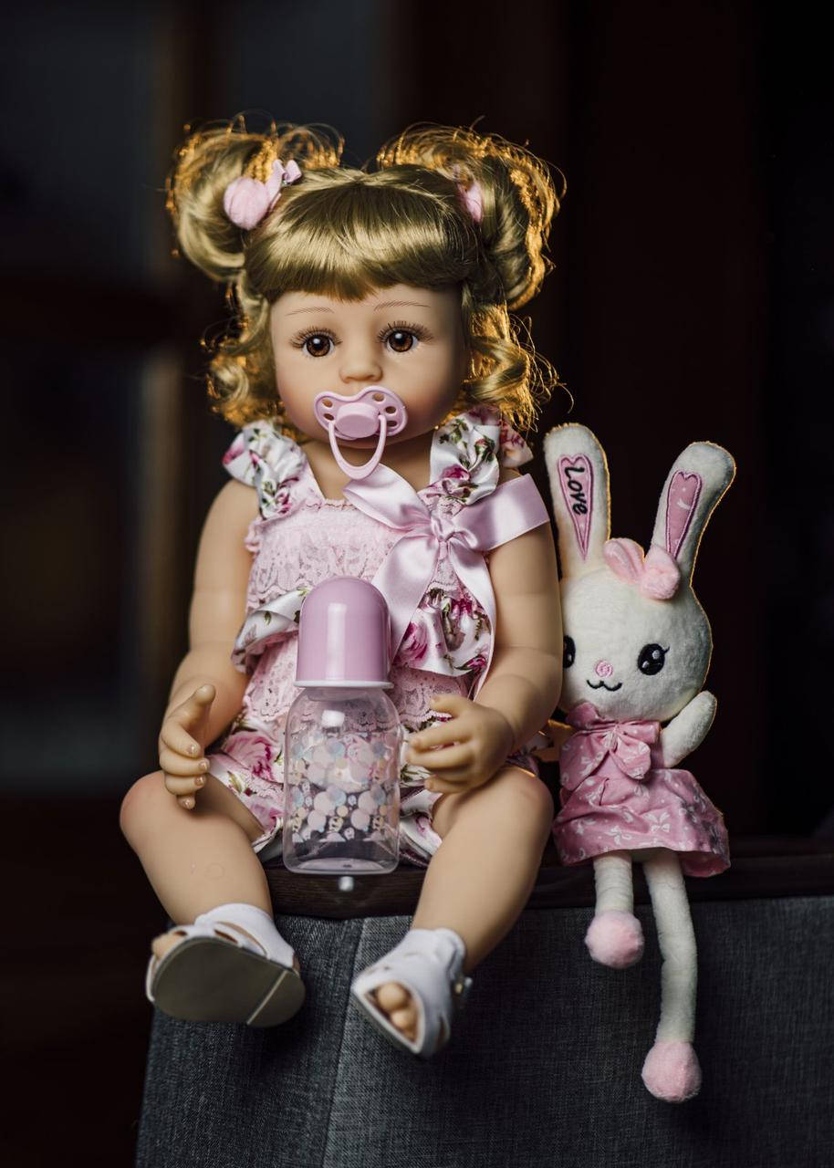 

Кукла Реборн Reborn блондинка NPK DOLL силиконовая 55 см