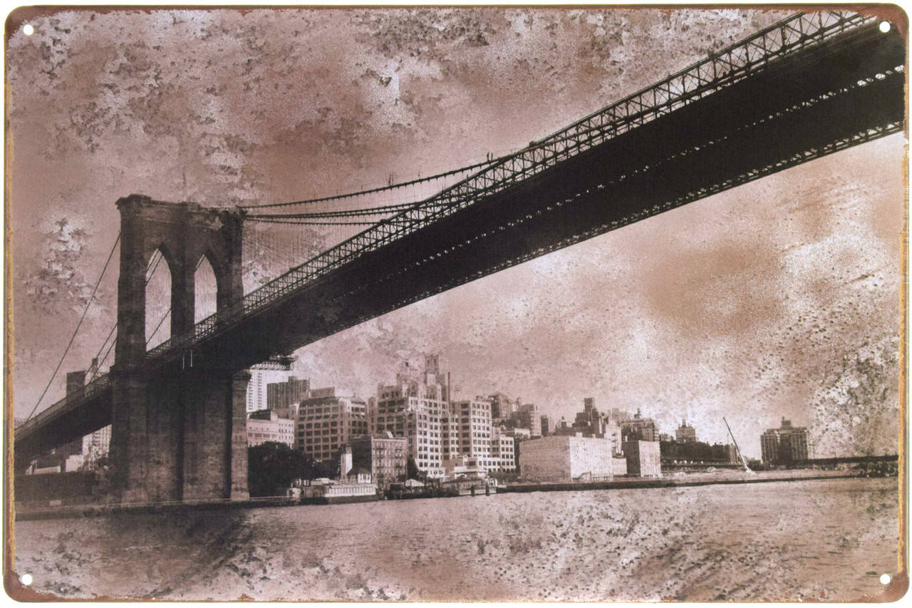 

Металлическая табличка "Бруклинский Мост (Ретро)" (ms-001425)