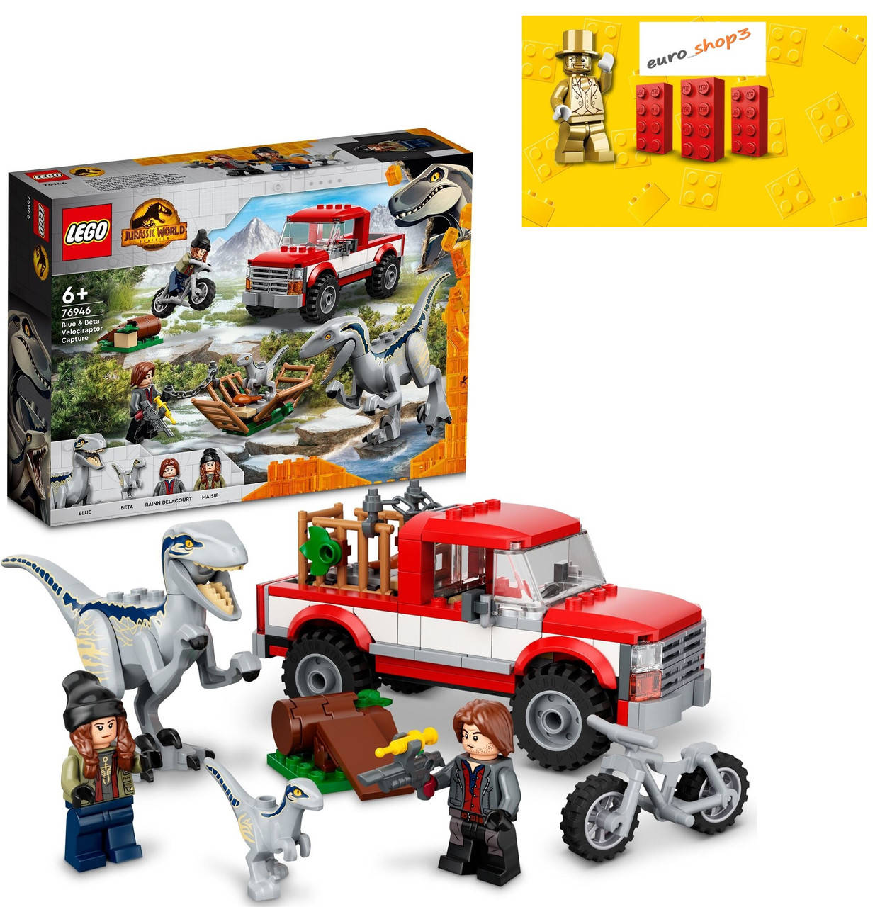 

LEGO Jurassic World Захватите Велоцираптора Синего и Бету 76946, Синий