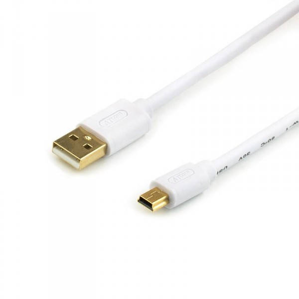 

Кабель Atcom (17295) USB 2.0 AM/miniUSB, 0.8м, белый