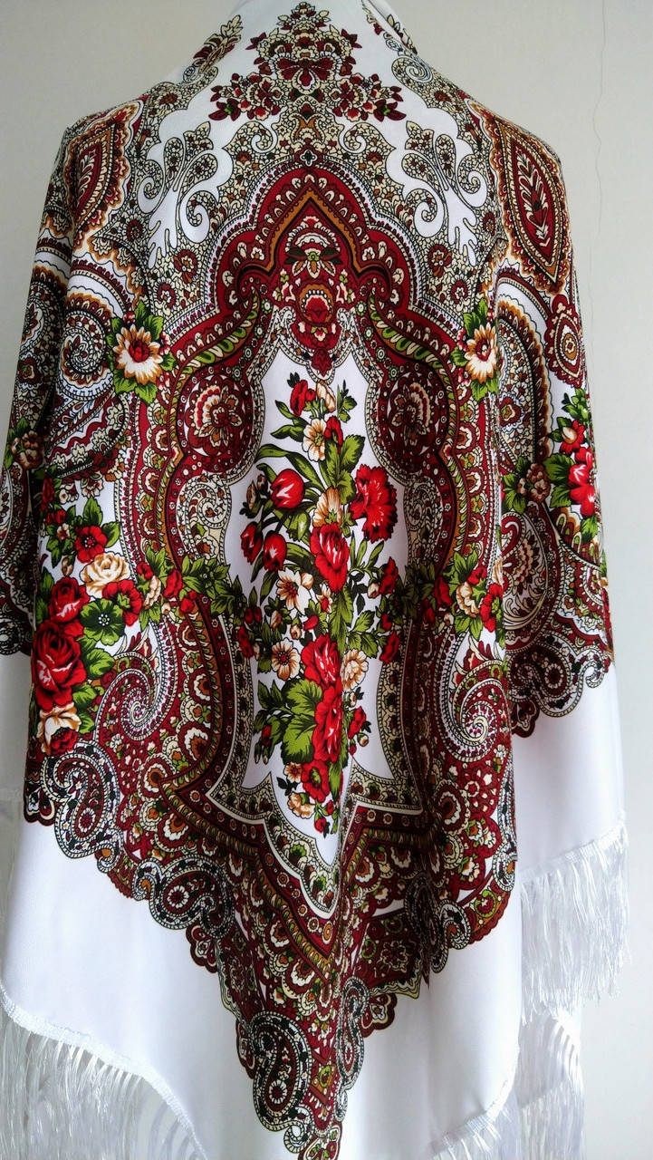 

Украинский платок белый 140*140