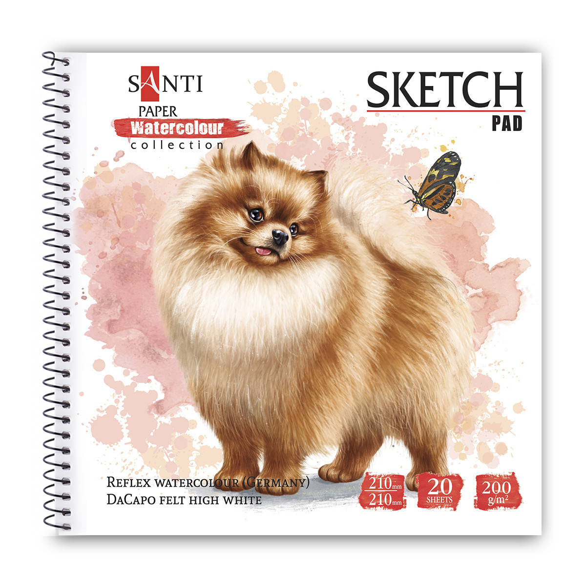 

Альбом для акварели SANTI Animals 210*210 мм Paper Watercolour Collection 20л (130513), Белый
