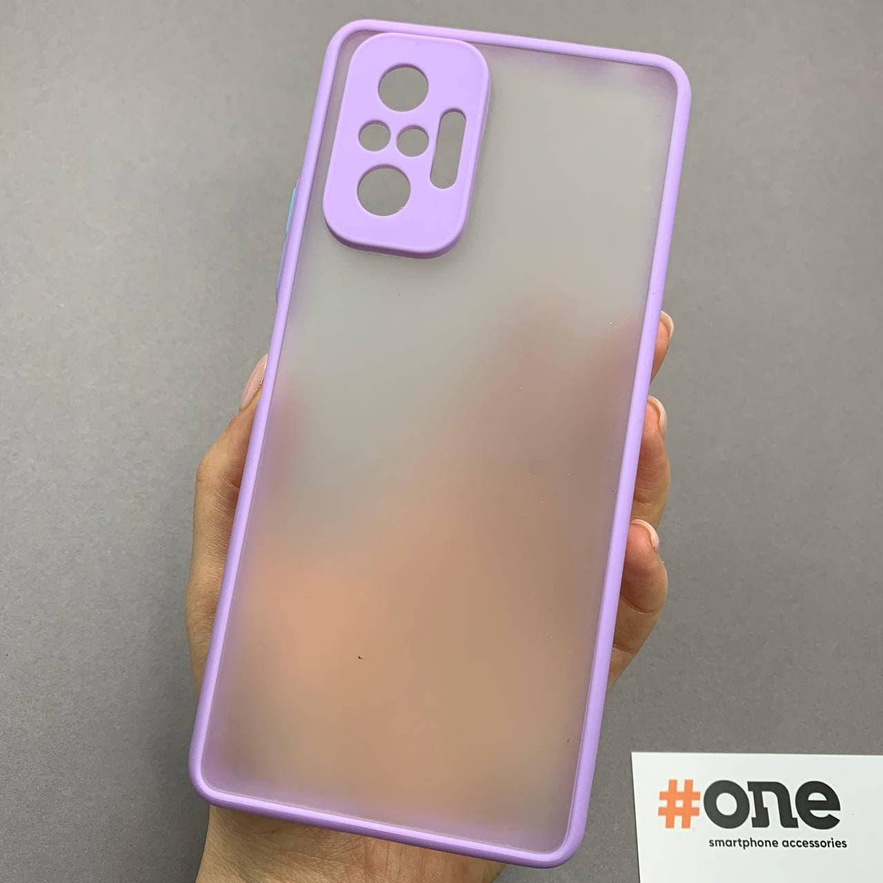 

Чехол для Xiaomi Redmi Note 10 Pro с цветными кнопками плотный матовый чехол на сяоми нот 10 про сиреневый TCB