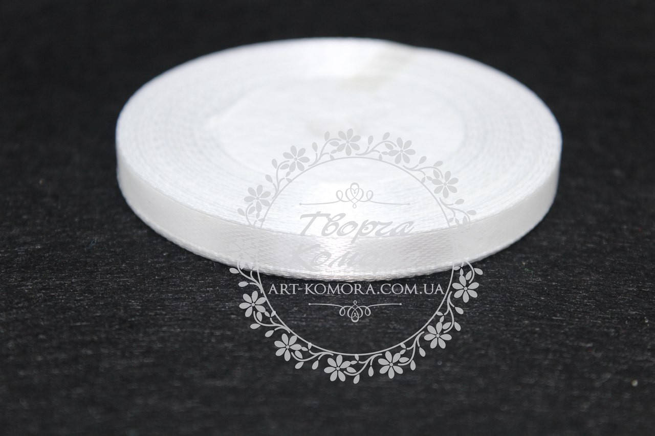 

Атласная лента 0,6 см, белая №01