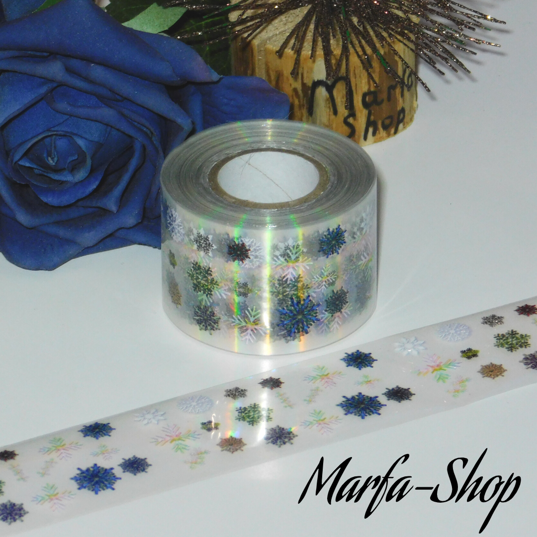 

100 см. Фольга для ногтей новогодняя, тип 2-3, новогодняя фольга для ногтей 1 метр, Зелёный