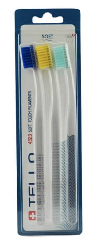 

Набор зубных щеток Tello 4920 Soft Trio 3 шт., Белый