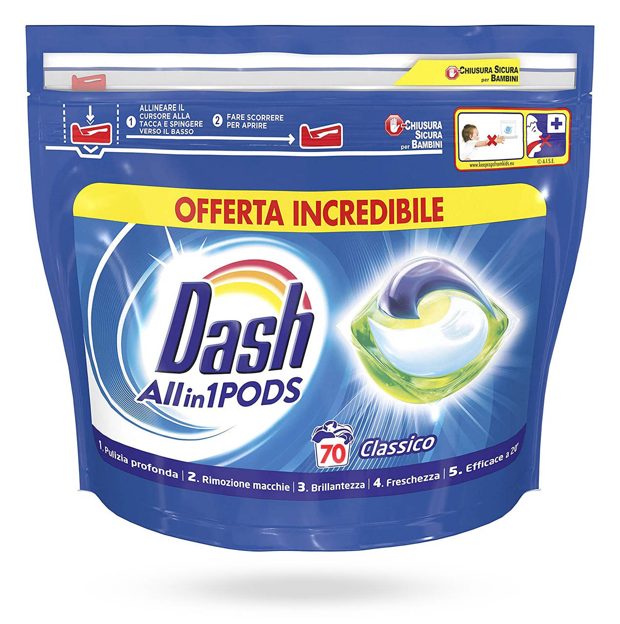 

Капсулы для стирки Dash Classic 70 шт