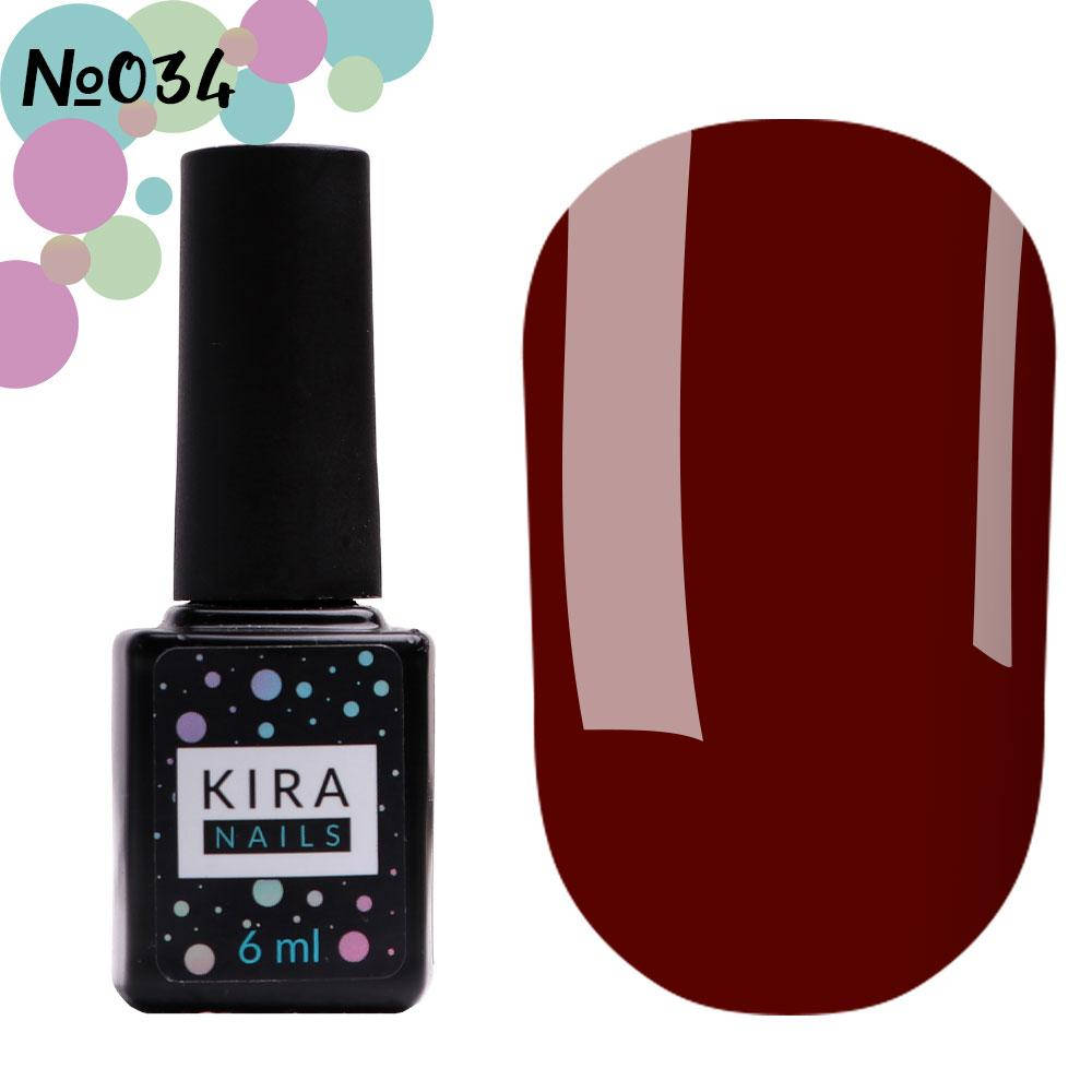 

Гель-лак Kira Nails №034 (темный красный, эмаль), 6 мл