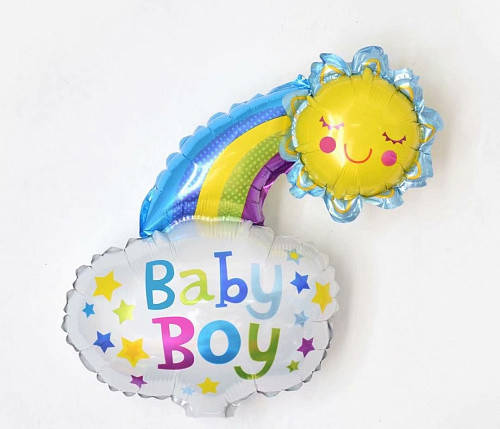 

Мини-шар фольгированный SHOW Облачко со смайликом Baby Boy 47*36 см, Разные цвета