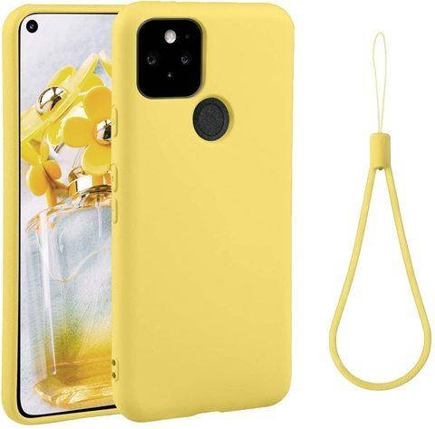 

Силиконовый чехол для Google Pixel 5A 5G Желтый микрофибра soft touch